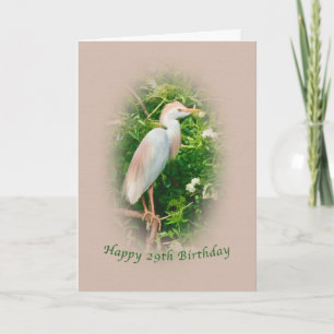 Tarjeta Cumpleaños, 29, Pájaro grano de ganado encaramado 