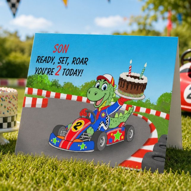 Tarjeta Cumpleaños 2do Cumpleaños del dinosaurio coche de  (Subido por el creador)
