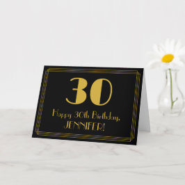 Tarjeta Cumpleaños 30: Look Inspirado en Art Deco "30" + N