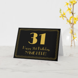Tarjeta Cumpleaños 31: Aspecto inspirado en el Art Deco "3