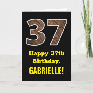Tarjeta Cumpleaños 37: Nombre, Patrón de "37" con textura