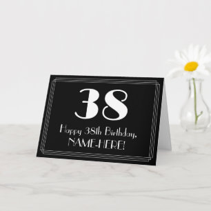 Tarjeta Cumpleaños 38 ~ Look inspirado en Art Deco "38", N
