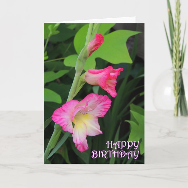 Tarjeta Cumpleaños 3 de Gladiola (Anverso)