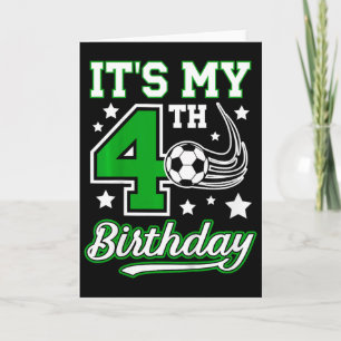 Tarjeta Cumpleaños 4º Fútbol Partido de Fútbol para Niños