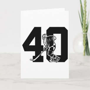 Tarjeta Cumpleaños 40 años hockey sobre hielo 40 años