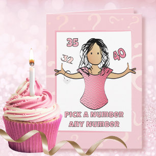 Tarjeta Cumpleaños 40 étnico femenino dibujo animado diver