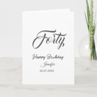 cumpleaños 40 letra cuarenta nombre fecha año gris