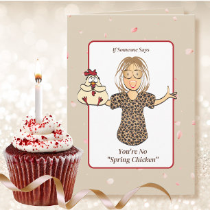 Tarjeta Cumpleaños 40 Mujer Caricatura Divertido Dicho 