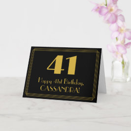 Tarjeta Cumpleaños 41: Look inspirado en Art Deco "41" + N