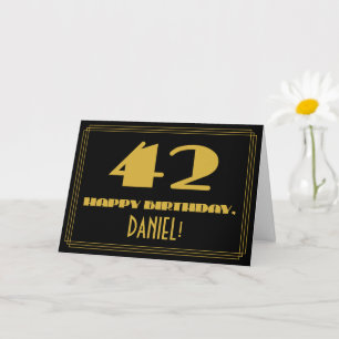 Tarjeta Cumpleaños 42: Nombre + Estilo inspirado en Art De