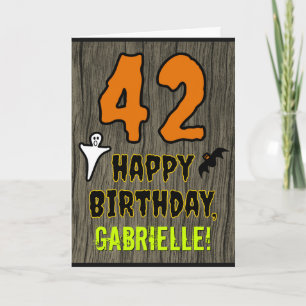 Tarjeta Cumpleaños 42: Tema espeluznante de Halloween, nom