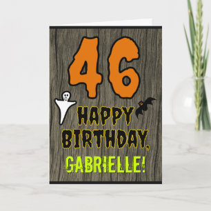 Tarjeta Cumpleaños 46: Tema espeluznante de Halloween, nom