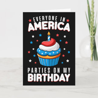 Tarjeta Cumpleaños 4 de Julio Fiesta de Cumpleaños Niño Ni