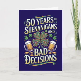 Tarjeta Cumpleaños 50 del Día de San Patricio 50 años