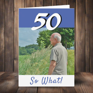 Tarjeta Cumpleaños 50 divertido positivo personalizado fot