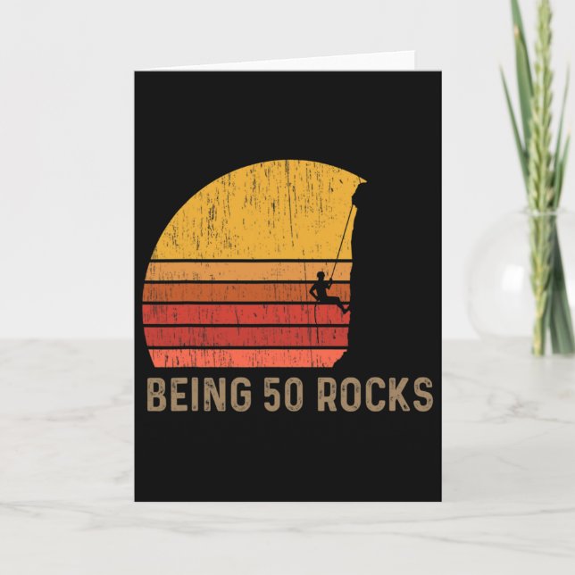 Tarjeta Cumpleaños 50 escalada en roca  (Anverso)