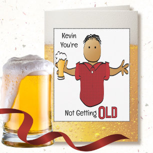 Tarjeta Cumpleaños 50 hombre caricatura cerveza dicho dive
