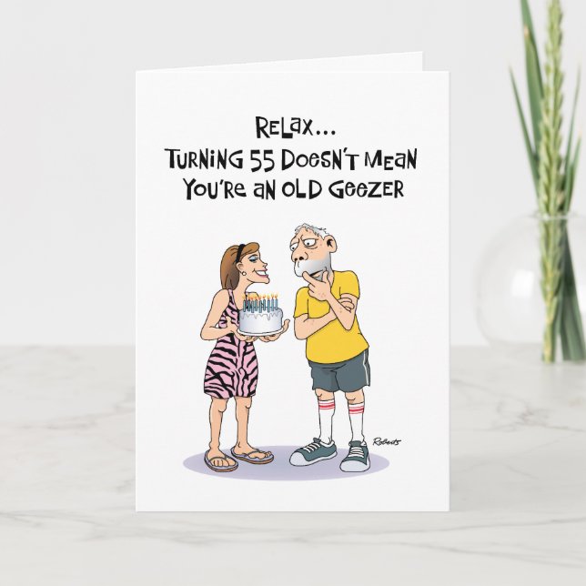 Tarjeta Cumpleaños 55 de Geezer (Anverso)