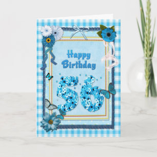 Tarjeta Cumpleaños 56 con un efecto scrapbook