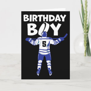 Tarjeta Cumpleaños 5 Hockey sobre Hielo Niño 5 Años Juega 
