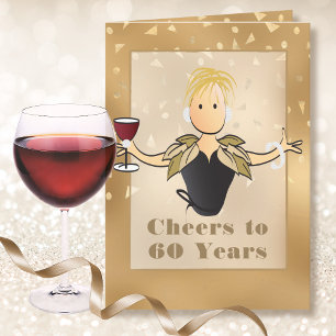Tarjeta Cumpleaños 60 Brillante Destello Fabuloso Para Ell