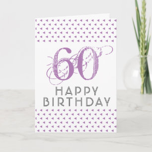 Tarjeta Cumpleaños 60 Moderno con Patrón Rosa