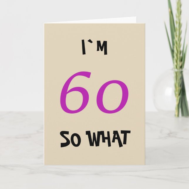 Tarjeta Cumpleaños 60 para Ella Divertido (Anverso)
