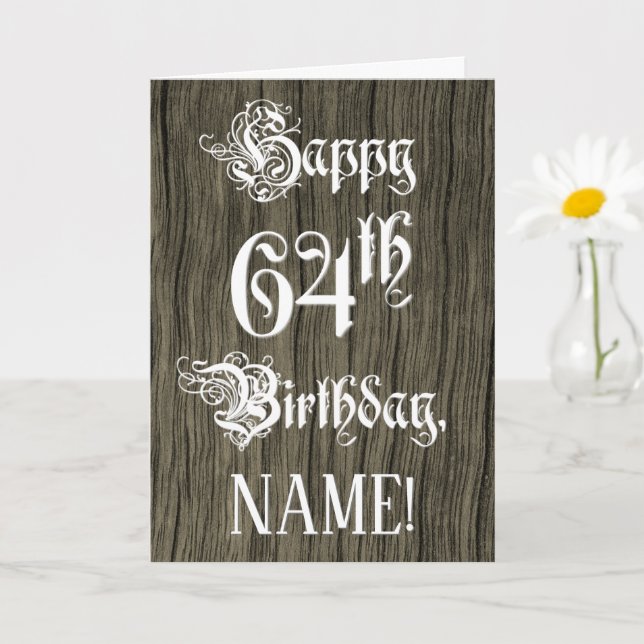 Tarjeta Cumpleaños 64: Texto Elegante y Sofisticado; Efect (Planta pequeña)