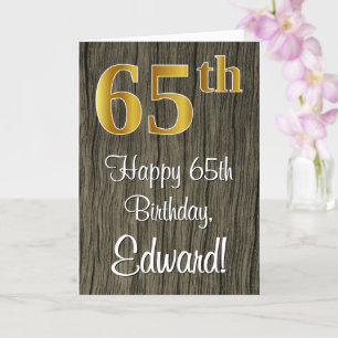 Tarjeta Cumpleaños 65: Elegante Faux Gold Look #, Faux Woo