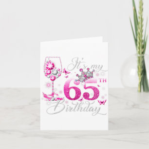 Tarjeta cumpleaños 65 rosa 65 años cumpleaños reina