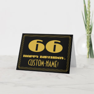 Tarjeta Cumpleaños 66: Nombre + Estilo Inspirado en Art De