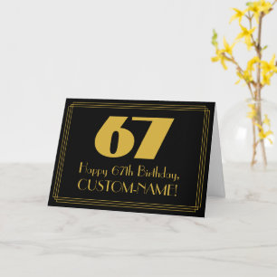 Tarjeta Cumpleaños 67: Aspecto inspirado en Art Deco "67"