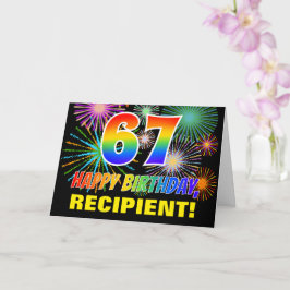 Tarjeta Cumpleaños 67: Atrevido, Divertido, Fuegos Artific