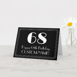 Tarjeta Cumpleaños 68 ~ Aspecto inspirado en Art Déco "68"