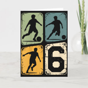 Tarjeta Cumpleaños 6 6 Jugador de fútbol Niño Niñas Balón