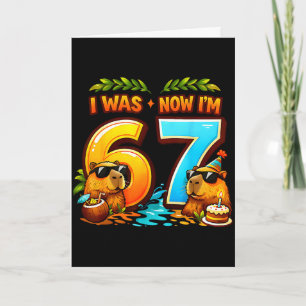 Tarjeta Cumpleaños 6 7 años meme capybara niños niñas