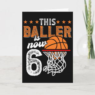 Tarjeta Cumpleaños 6 niños jugador de Sketll este Ller aho