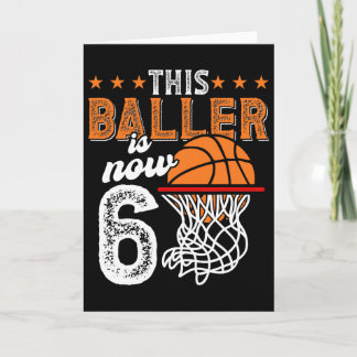 Tarjeta Cumpleaños 6 niños jugador de Sketll este Ller aho