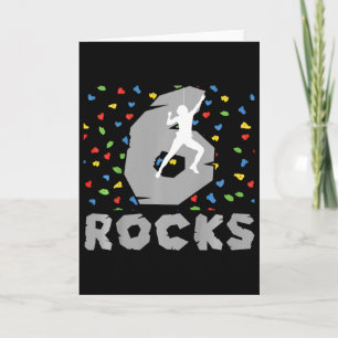 Tarjeta Cumpleaños 6 Subiendo Climber de Roca de Seis Años