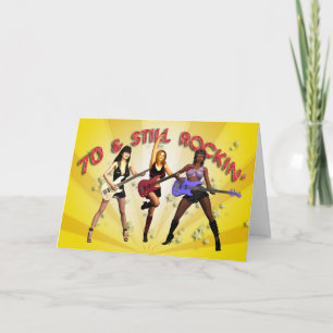 Tarjeta Cumpleaños 70 con una banda chica