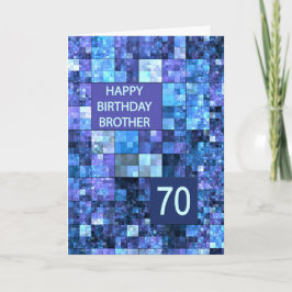 Tarjeta Cumpleaños 70 hermano, cuadrados azules,