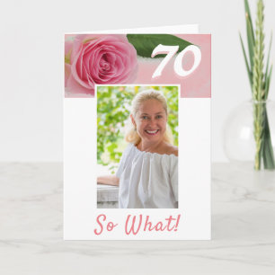 Tarjeta Cumpleaños 70 Rosa Rosa Positivo Cumpleaños