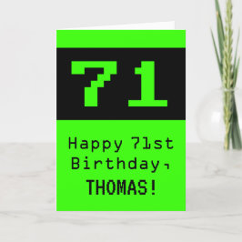 Tarjeta Cumpleaños 71: Nerdy / Geeky Style "51" y nombre