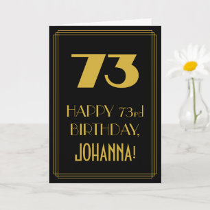 Tarjeta Cumpleaños 73 - Aspecto inspirado en Art Déco "73"