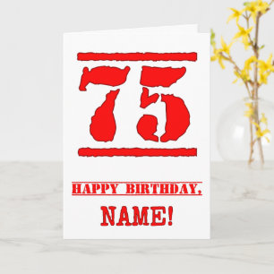 Tarjeta Cumpleaños 75: Diversión, Estampado de goma roja