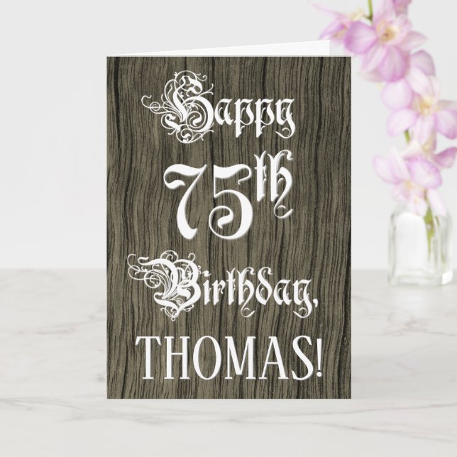 Tarjeta Cumpleaños 75: Elegante y elegante texto; aparienc (Orquídea)