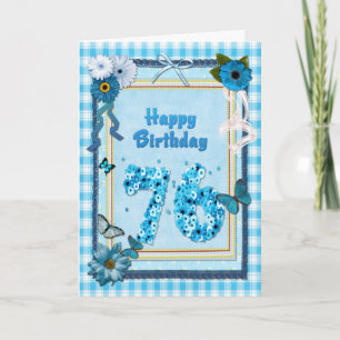 Tarjeta Cumpleaños 76 con un efecto scrapbook