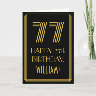Tarjeta Cumpleaños 77: Aspecto inspirado en el Art Deco "7