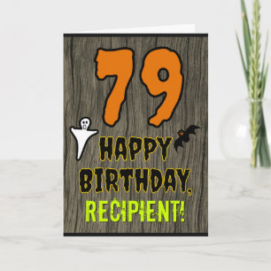 Tarjeta Cumpleaños 79: Tema de Halloween, nombre personali