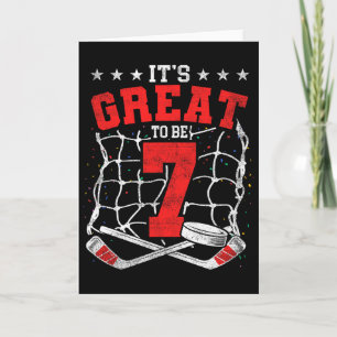 Tarjeta Cumpleaños 7 Amantes del Hockey Es Genial Ser de 7